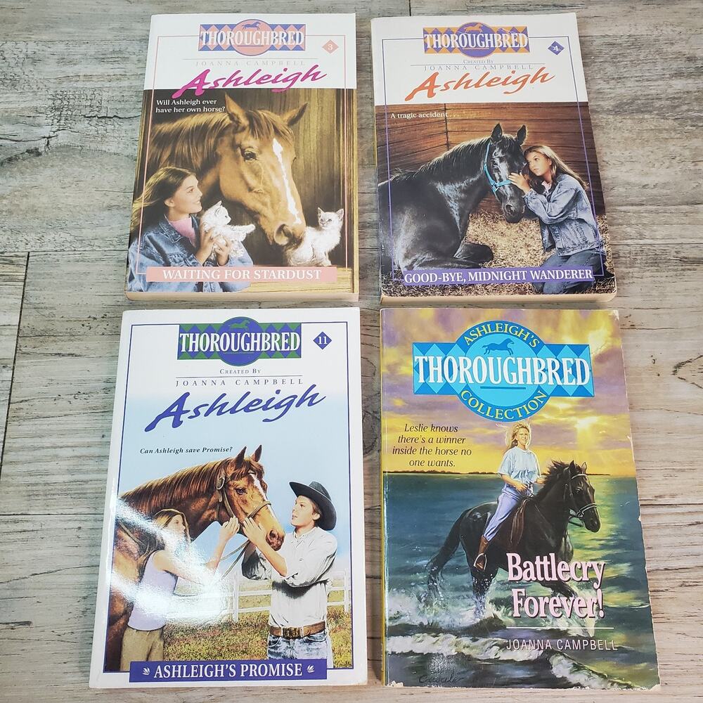 Lot of 4 Thoroughbred Ashleigh books Joanna Campbell YA Fiction Horse Books